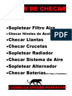 Check List para Uso de Pipa de Agua