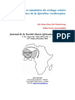 Modélisation Et Simulation Du Séchage Solaireencouchemince de La Spiruline