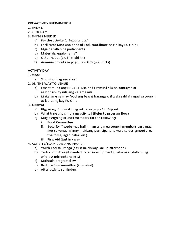 Team Building Program Guidelines | PDF