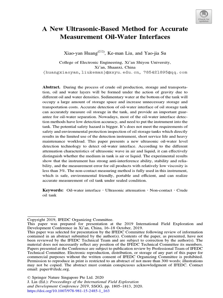A New Ultrasonic-Based Method For Accurate Measurement Oil-Water ...