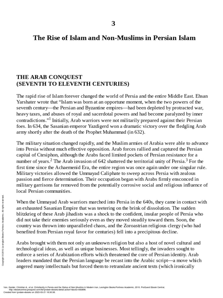 Christianity in Persia and The Status of Non-Musli... - (The Rise of ...