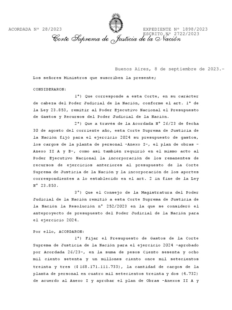 Presupuesto Del Poder Judicial 2024 PDF Presupuesto Instituciones