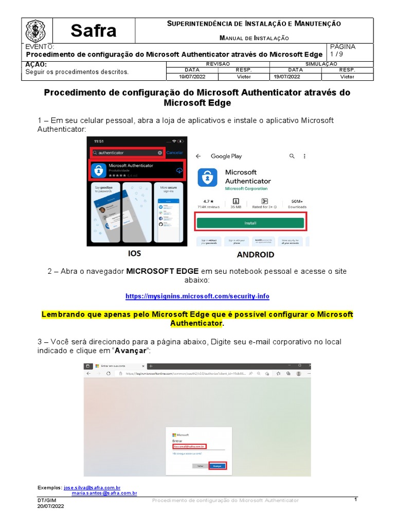Configuração do Microsoft Authenticator Edge | PDF | Microsoft | Smartphone