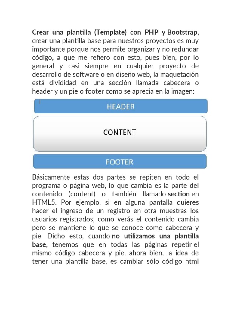 Plantilla PHP y Bootstrap para Proyectos | PDF | Bootstrap (marco ...