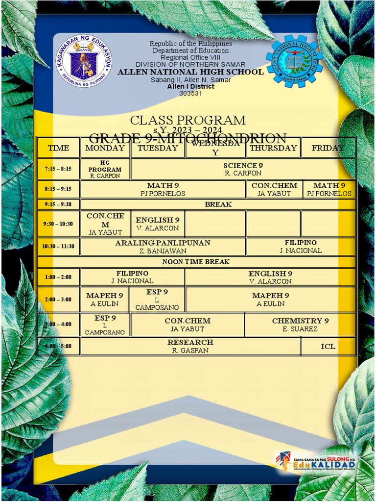 Class Program | PDF