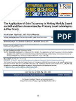 The Application of Solo Taxonomy in Writing Module Based On Self and Peer Assessment For Primary Level in Malaysia A Pilot Study