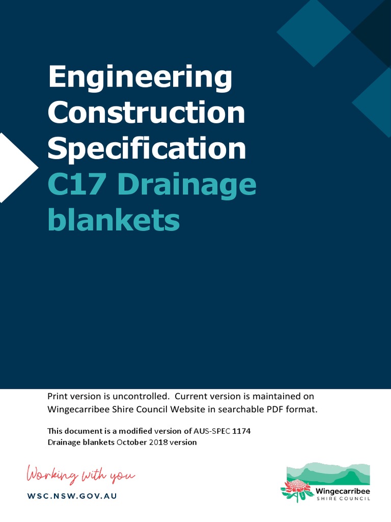c17 Drainage Blankets Specifications PDF Drainage Road