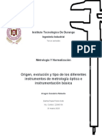 Origen, Evolución y Tipo de Los Diferentes Instrumentos de Metrología Óptica e Instrumentación Básica