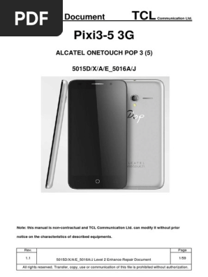 Pixi3-5 3G ALCATEL ONETOUCH POP 3 (5) 5015D_X_A_E_5016A_J L2E Repair V1.1