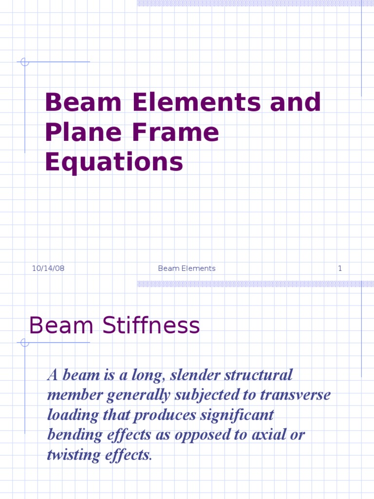 Beam Element Stiffness and Equations | PDF