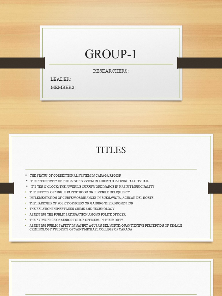 Title Hearing Sample For Research Titles | PDF