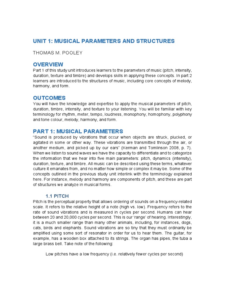 Understanding Musical Parameters and Structures | PDF | Scale (Music ...
