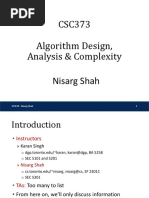 CSC373 Algorithm Design, Analysis & Complexity Nisarg Shah