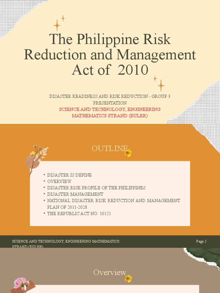 Philippine Disaster Risk Management Act | PDF | Emergency Management | Risk