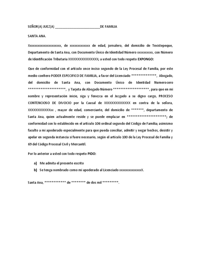 Poder Especifico de Familia | PDF