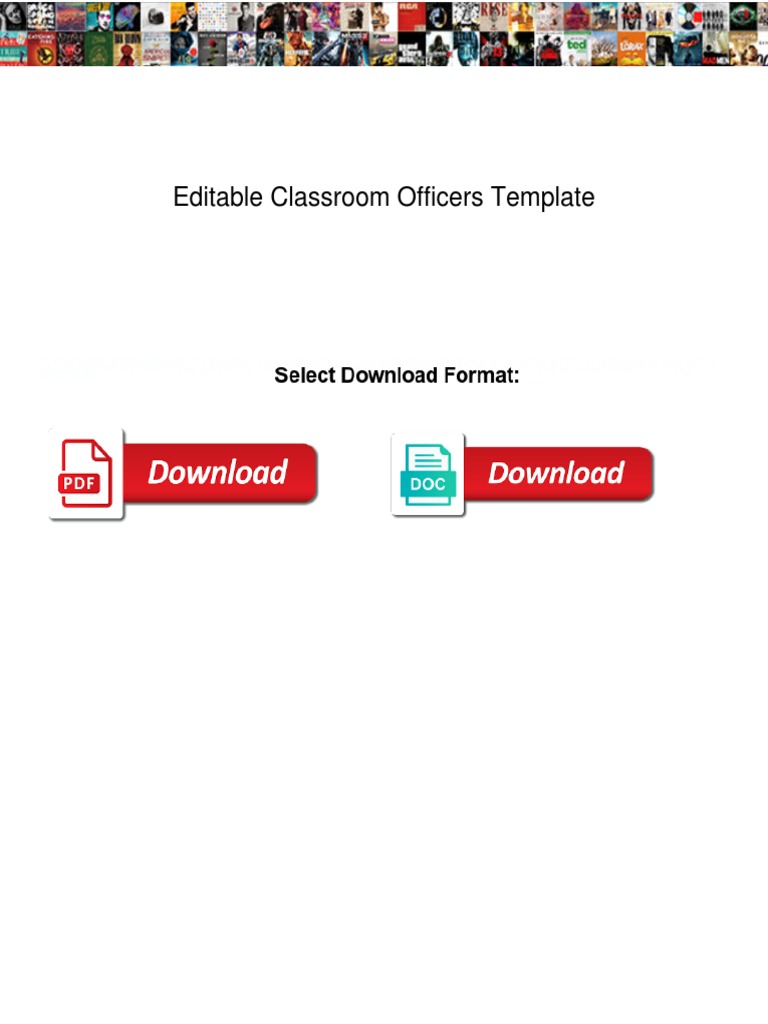 Editable Classroom Officers Template Pdf Microsoft Power Point
