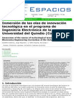 Inmersión de Las Olas de Innovación Tecnológica en El Programa de Ingeniería Electrónica de La Universidad Del Quindío (Colombia)