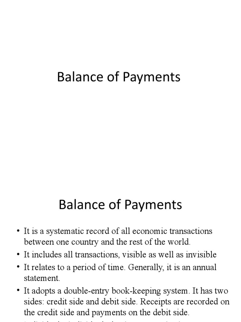 Balance of Payments - IfM | PDF | Balance Of Payments | Debits And Credits