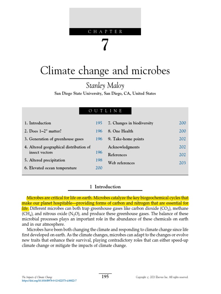 Chapter 7 - Climate Change and Microbes | PDF | Climate Change ...
