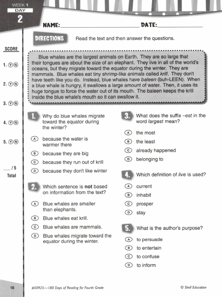 Grade 4 Reading Week 1 Day 2 Pdf