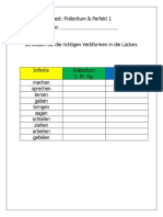 Präteritum - Perfekt Test 1