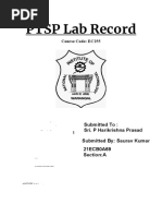 PTSP Lab Record