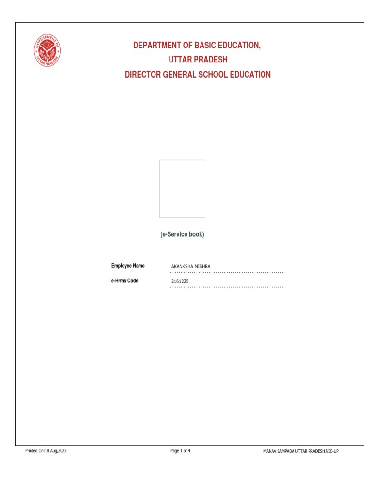 e-Service Book of Akanksha Mishra | PDF