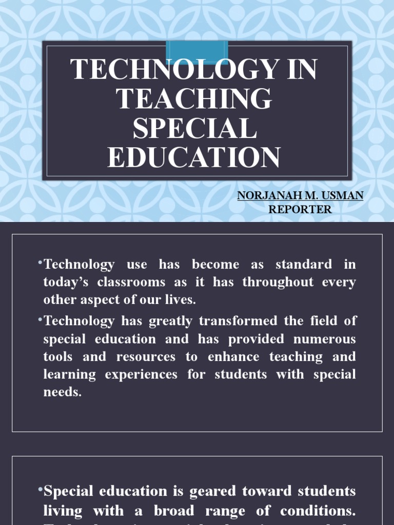 Technology in Teaching Special Education PDF Augmented Reality