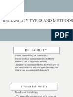 Reliability Types and Methods