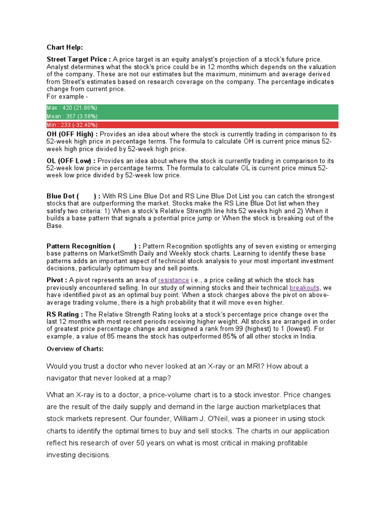 Chart Help | PDF | Stocks | Investing