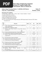 Mock Endsem Question Paper Image ProcessingElective V INSEM SEM