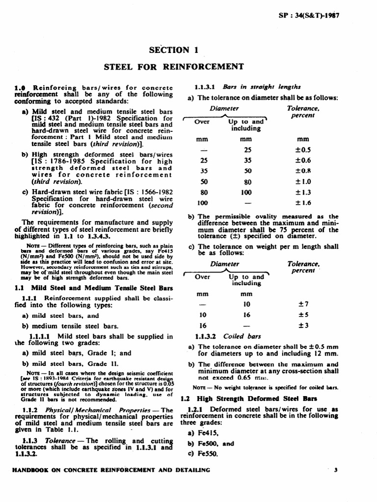 SP 34 1987 | PDF | Engineering Tolerance | Materials