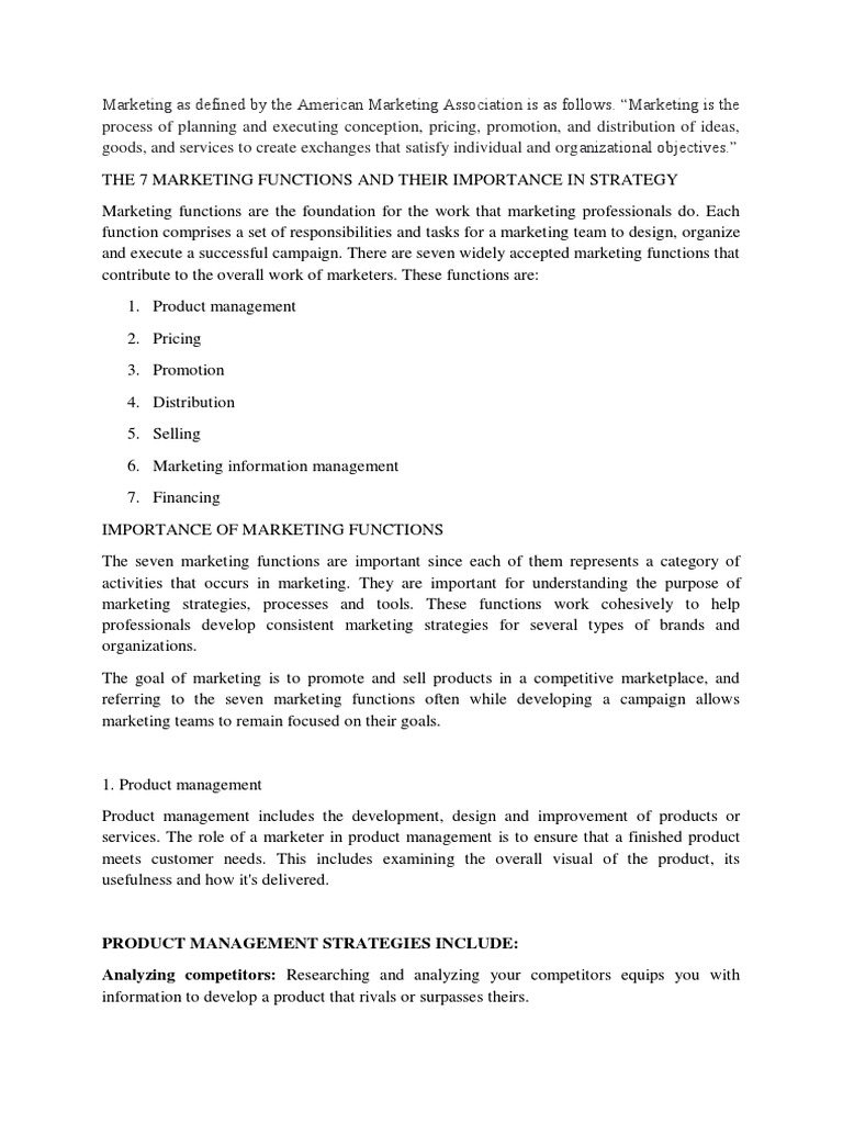 MODULE-I Definition & Functions of Marketing | PDF image.