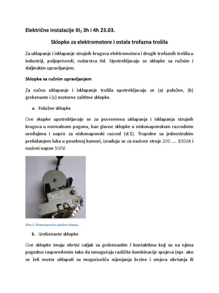 Električne Instalacije III2 3h I 4h 23.03 | PDF