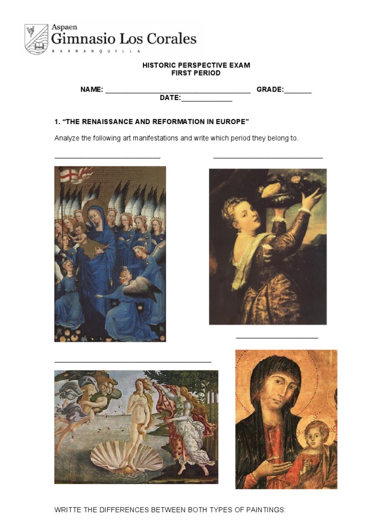 Renaissance and Reformation Exam Guide | PDF | Finance & Money Management