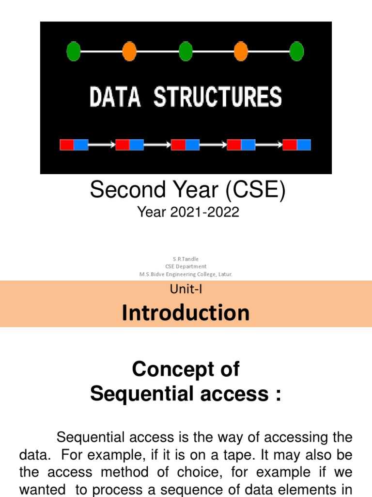 Data Structures - Unit - I | PDF | Teaching Methods & Materials ...