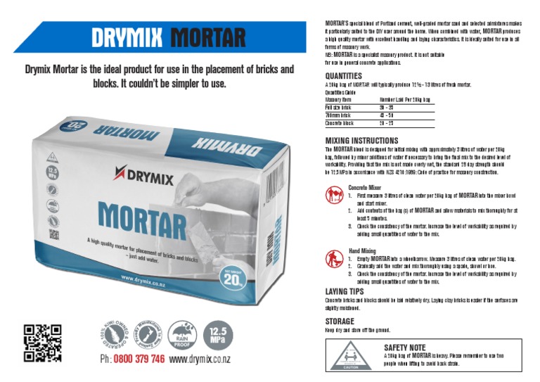 Drymix A4 Spec Sheets 030220 2 PDF Mortar (Masonry) Concrete