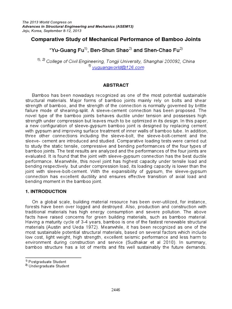 Mechanical Properties Bamboo Tests PDF