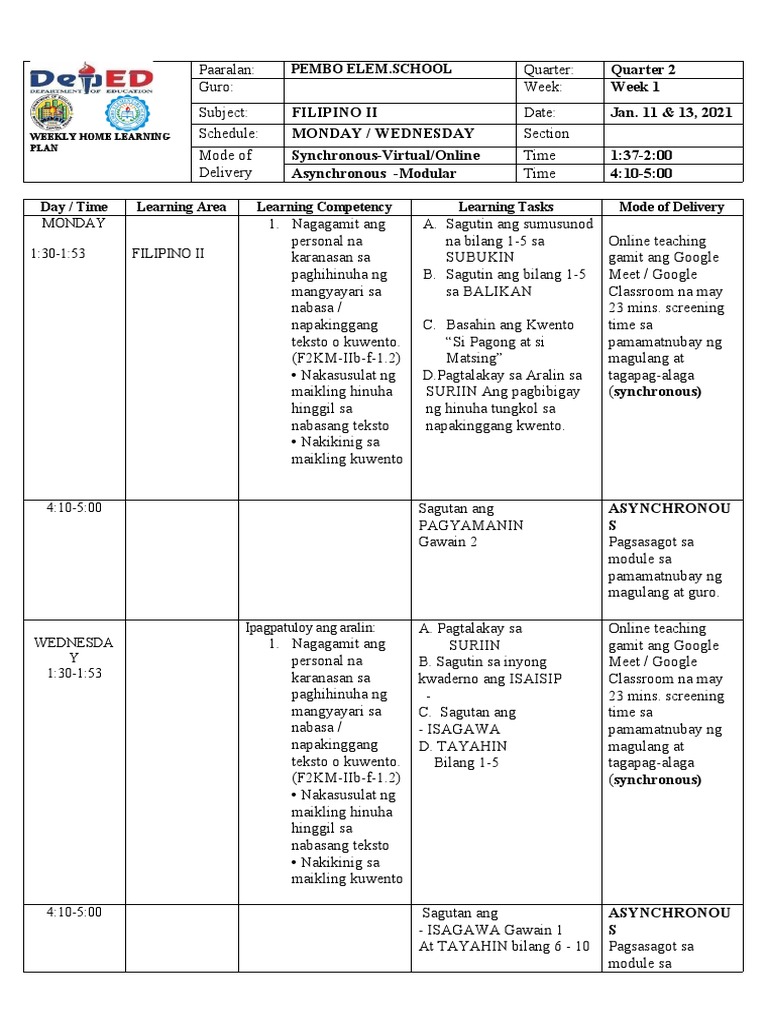 WHLP Filipino 2 Q2 WK 3 | PDF