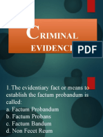 Criminal Evidence Question and Answers