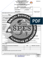SPES Form 2 - Application Form