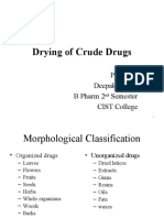 Drying of Crude Drugs