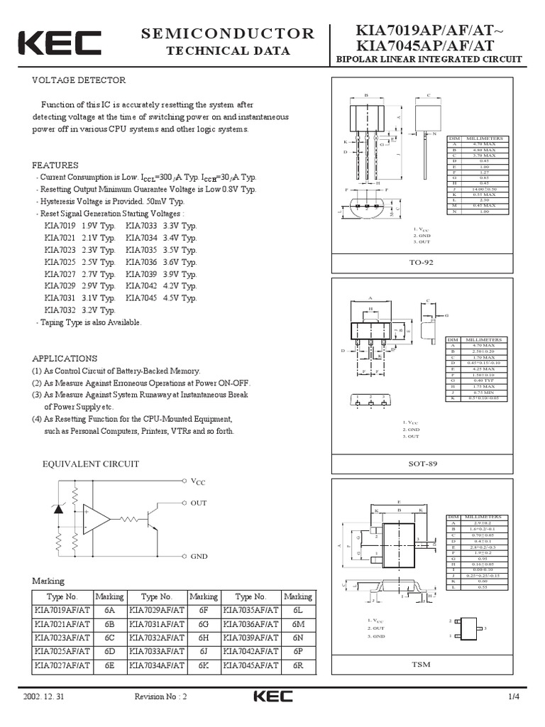 KIA7042AP | PDF | Soldering | Electronic Circuits