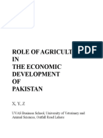 ROLE OF AGRICULTURE in The Economic Development of Pakistan
