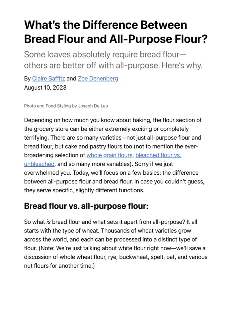 Bread Flour vs. AllPurpose Flour The Differences Explained Bon