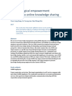 A Psychological Empowerment Approach To Online Knowledge Sharing