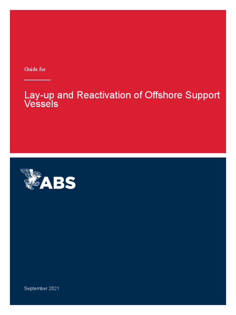 Offshore Support Vessel Lay-up Guide | PDF