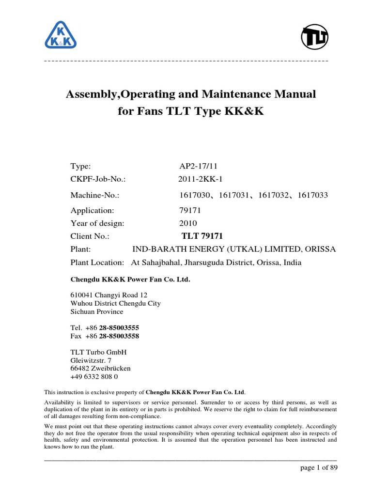 1.1.4.14.0.2 79171 PA Fan Assembly Operartion and Maintenance Procedure