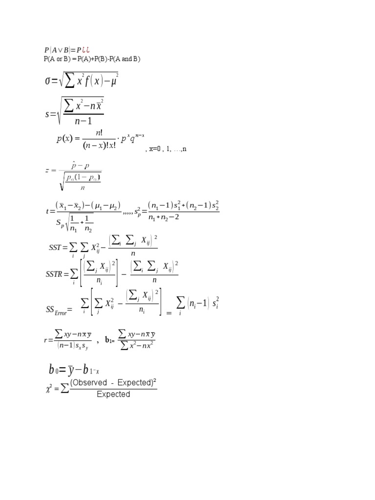 Formula Sheet | PDF