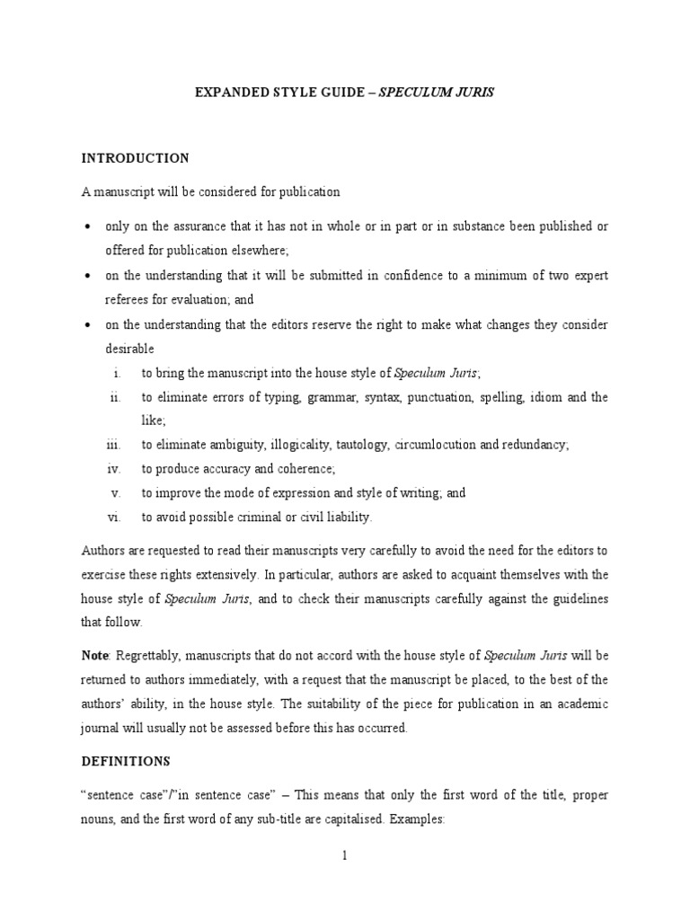 Style Guide Updated Speculum Juris FV February 2022 PDF Case